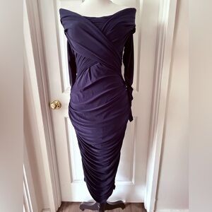 Club L London Long Sleeve Navy Blue Dress